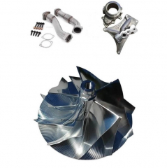 7.3 Powerstroke E99 FFD Pedestal Delete + Up Pipes + Billet Compressor Wheel Kit